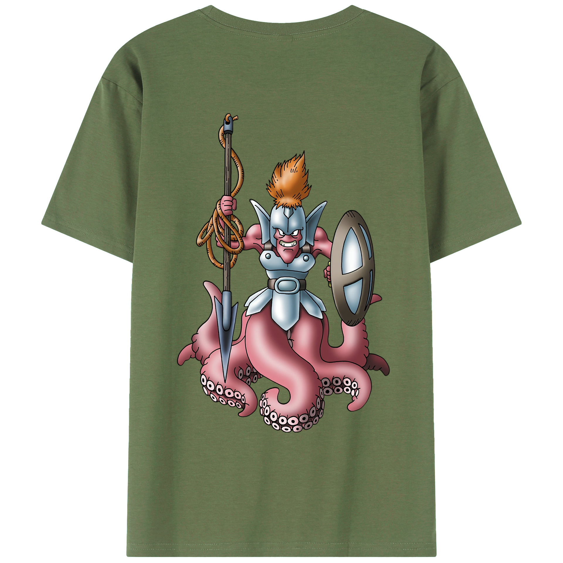 （画像用） ドラゴンクエスト Doragon Kuesuto Dragon Quest 綿100％ メンズ半袖Tシャツ（バックプリント） 通気性